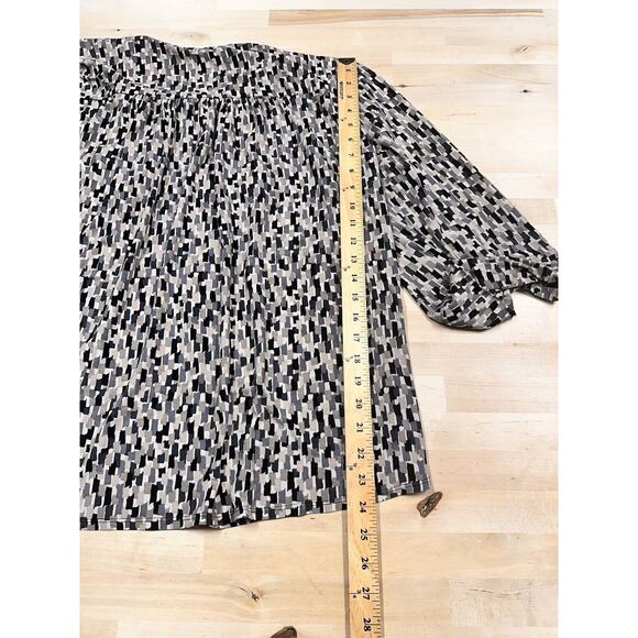 Cocomo Blouse Plus Size 2X Black Popover Stretch 3/4 Sleeve Pintuck Polka Dot 2X - Picture 7 of 9